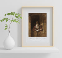 Cornelis ploos van amstel - Jongen leunend over een onderdeur-1821