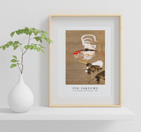 Ito Jakuchu - Hen and Rooster with Grapevine (1792)