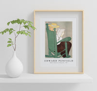 Edward Penfield - Woman reading in a rocking chair 1899