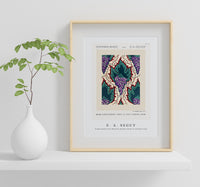 E.A.Seguy - Grape pattern Art Nouveau pochoir print in oriental style
