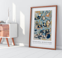 Utagawa Kuniyoshi - Famous Heroes of the Kabuki Stage Played by Frogs 1798-1861