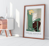 Edward Penfield - Woman reading in a rocking chair 1899