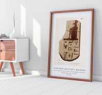 Giovanni Battista Belzoni - Plate 16  Tablet of brecchia stone with Hieroglyphics illustration from the kings tombs in Thebes 1778-1823