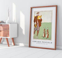 Edward Penfield - Man reading a book with Hares 1895