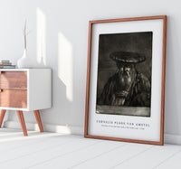 Cornelis ploos van amstel - Portrait of an old man with a flat wide cap-1756