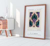 E.A.Seguy - Grape pattern Art Nouveau pochoir print in oriental style