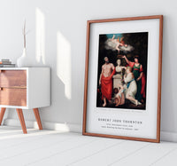 Robert John Thornton - Flora, Aesculapius, Ceres, with Cupid, Honoring the Bust of Linnaeus from The Temple of Flora (1807)