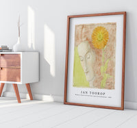 Jan Toorop-Woman's Head with Red Hair and Chrysanthemum (1896)