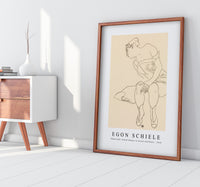 Egon Schiele - Naked lady. Seated Woman in Corset and Boots 1918