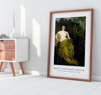 abbott handerson thayer - Seated Nude Woman. Half Draped Figure-1885