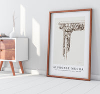 Alphonse Mucha - Large carved and patinated bronze capital 1869-1939