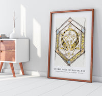 Gerrit Willem Dijsselhof - Decorative design with two fish in a hexagon 1876-1824