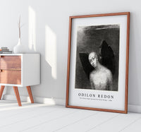 Odilon Redon - The Fallen Angel Spreads His Black Wings 1886