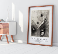 Odilon Redon - On Backdrop of Our Nights God with His Knowing Finger Traces a Multiform Implacable Nightmare 1890