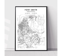 
              Fort Smith Arkansas Scandinavian Map Print 
            