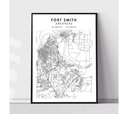 Fort Smith Arkansas Scandinavian Map Print 