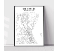
              Gig Harbor, Washington Scandinavian Map Print 
            