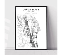 
              Cocoa Beach, Florida Scandinavian Map Print 
            