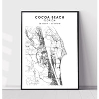 Cocoa Beach, Florida Scandinavian Map Print 