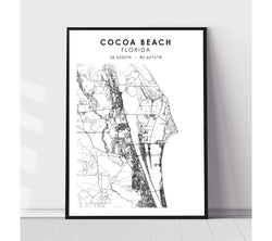 Cocoa Beach, Florida Scandinavian Map Print 