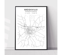 
              Brookville, Pennsylvania Scandinavian Map Print 
            