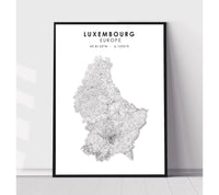 
              Luxembourg Scandinavian Style Map Print 
            