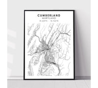 
              Cumberland, Maryland Scandinavian Map Print 
            