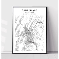 Cumberland, Maryland Scandinavian Map Print 