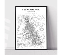 
              Bucaramanga, Colombia Scandinavian Map Print 
            