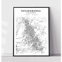 Bucaramanga, Colombia Scandinavian Map Print 