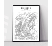 
              Dehradun, India Scandinavian Style Map Print 
            
