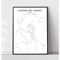 Castro Dei Volsci, Italy Scandinavian Style Map Print 