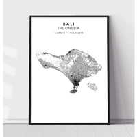 Bali, Indonesia Scandinavian Style Map Print 