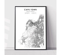 
              Cape Town, South Africa Scandinavian Style Map Print 
            