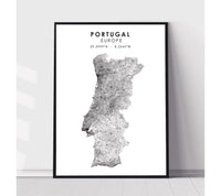 
              Portugal Scandinavian Style Map Print 
            