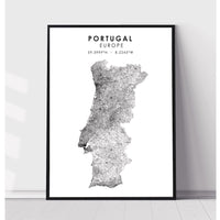 Portugal Scandinavian Style Map Print 