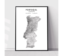 Portugal Scandinavian Style Map Print 