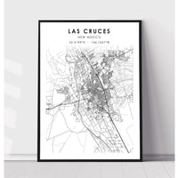 Las Cruces, New Mexico Scandinavian Map Print 