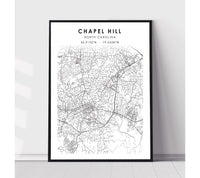 
              Chapel Hill, North Carolina Scandinavian Map Print 
            