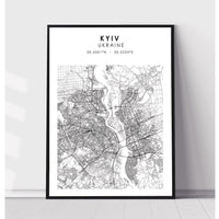Kyiv, Ukraine Scandinavian Style Map Print 