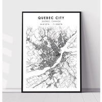 Quebec City, Québec Scandinavian Style Map Print 