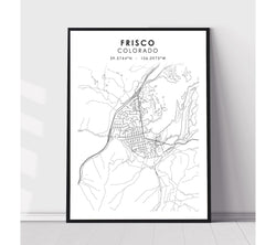 Frisco, Colorado Scandinavian Map Print 