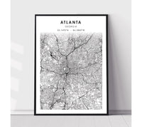 
              Atlanta, Georgia Scandinavian Map Print 
            