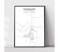 
              Guadalupe, California Scandinavian Map Print 
            