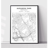 Audubon Park, Kentucky Scandinavian Map Print 