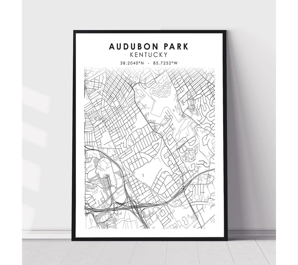 Audubon Park, Kentucky Scandinavian Map Print 