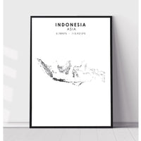 Indonesia Scandinavian Style Map Print 