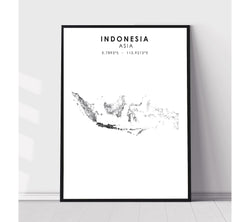 Indonesia Scandinavian Style Map Print 