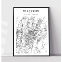Chongqing, China Scandinavian Style Map Print