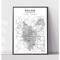 Boulder, Colorado Scandinavian Map Print 
